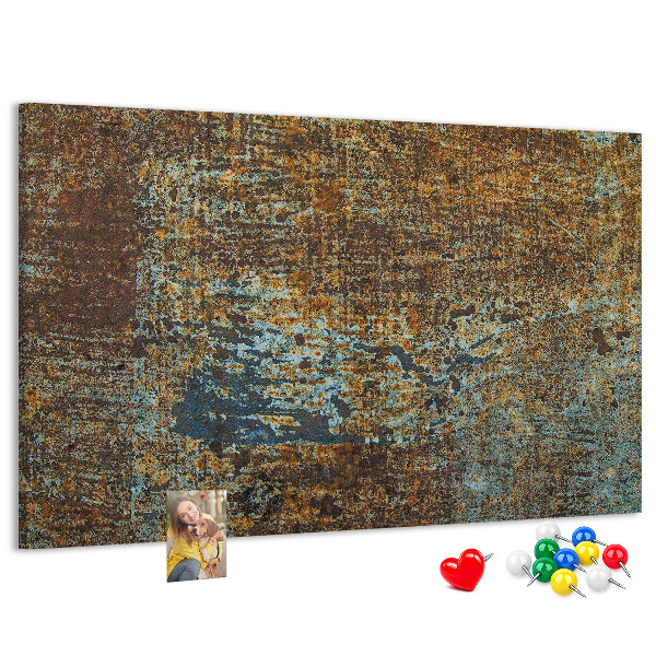 Bilder mit Korkrückwand rostige Oberfläche mit blauen Akzenten