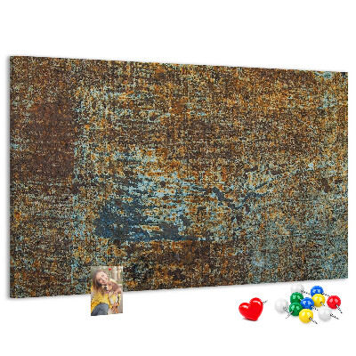 Bilder mit Korkrückwand rostige Oberfläche mit blauen Akzenten