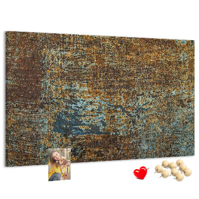 Bilder mit Korkrückwand rostige Oberfläche mit blauen Akzenten