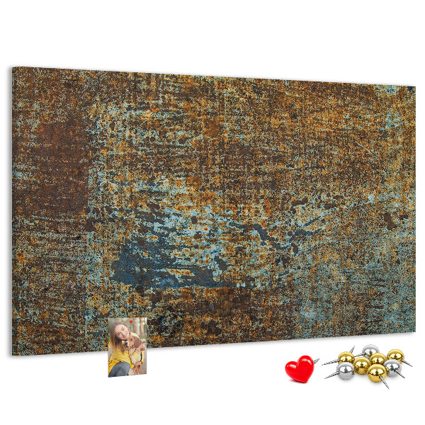 Bilder mit Korkrückwand rostige Oberfläche mit blauen Akzenten