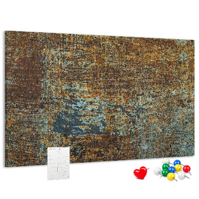 Bilder mit Korkrückwand rostige Oberfläche mit blauen Akzenten