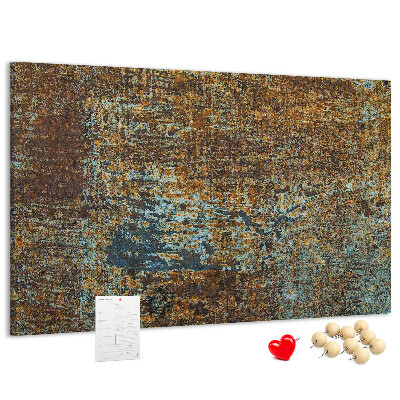 Bilder mit Korkrückwand rostige Oberfläche mit blauen Akzenten