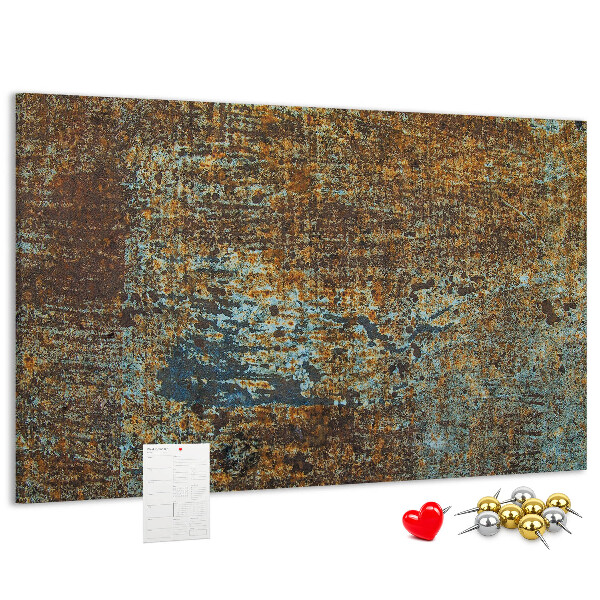 Bilder mit Korkrückwand rostige Oberfläche mit blauen Akzenten