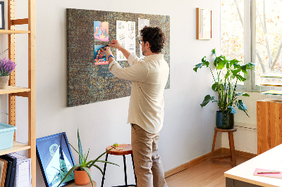 Bilder mit Korkrückwand rostige Oberfläche mit blauen Akzenten