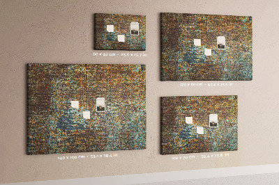 Bilder mit Korkrückwand rostige Oberfläche mit blauen Akzenten
