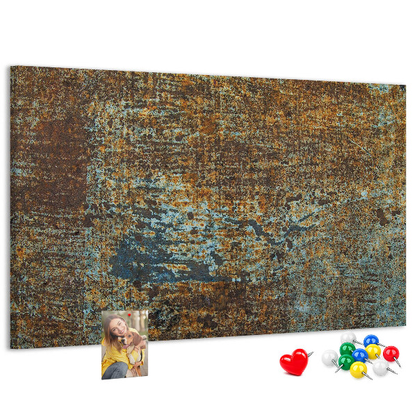 Bilder mit Korkrückwand rostige Oberfläche mit blauen Akzenten