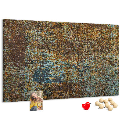 Bilder mit Korkrückwand rostige Oberfläche mit blauen Akzenten