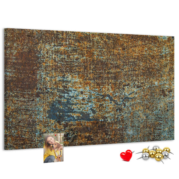Bilder mit Korkrückwand rostige Oberfläche mit blauen Akzenten