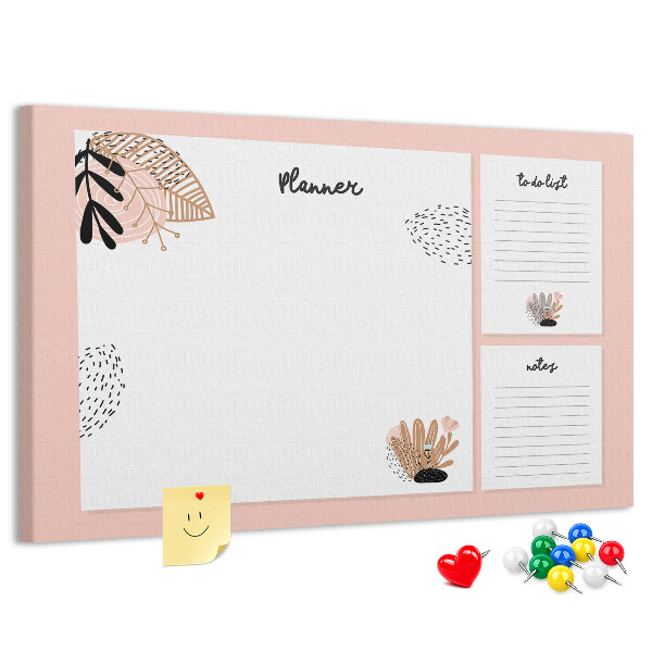 Bilder mit Korkrückwand stilvoller Planer mit floralen Akzenten