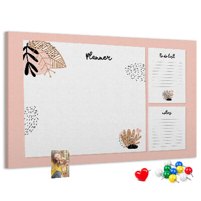Bilder mit Korkrückwand stilvoller Planer mit floralen Akzenten