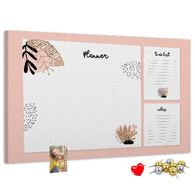 Bilder mit Korkrückwand stilvoller Planer mit floralen Akzenten