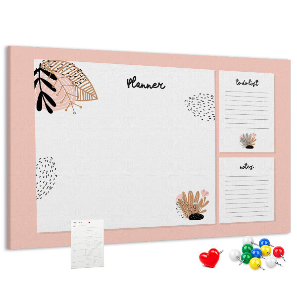 Bilder mit Korkrückwand stilvoller Planer mit floralen Akzenten