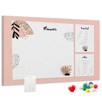 Bilder mit Korkrückwand stilvoller Planer mit floralen Akzenten