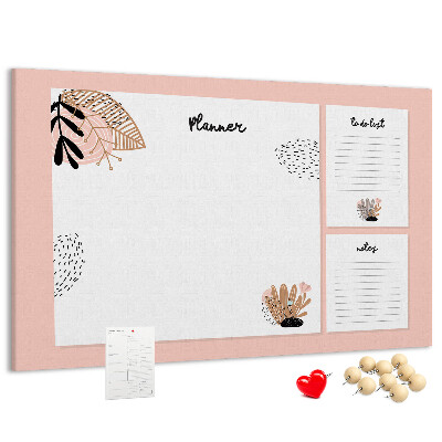 Bilder mit Korkrückwand stilvoller Planer mit floralen Akzenten
