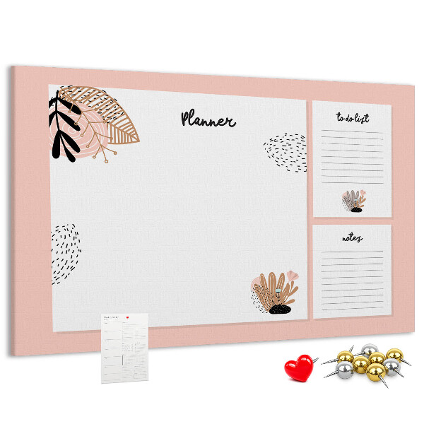 Bilder mit Korkrückwand stilvoller Planer mit floralen Akzenten