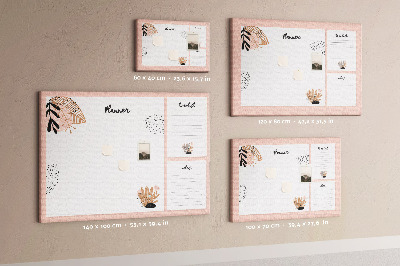 Bilder mit Korkrückwand stilvoller Planer mit floralen Akzenten