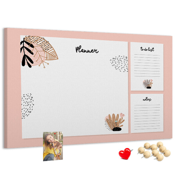 Bilder mit Korkrückwand stilvoller Planer mit floralen Akzenten
