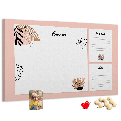 Bilder mit Korkrückwand stilvoller Planer mit floralen Akzenten