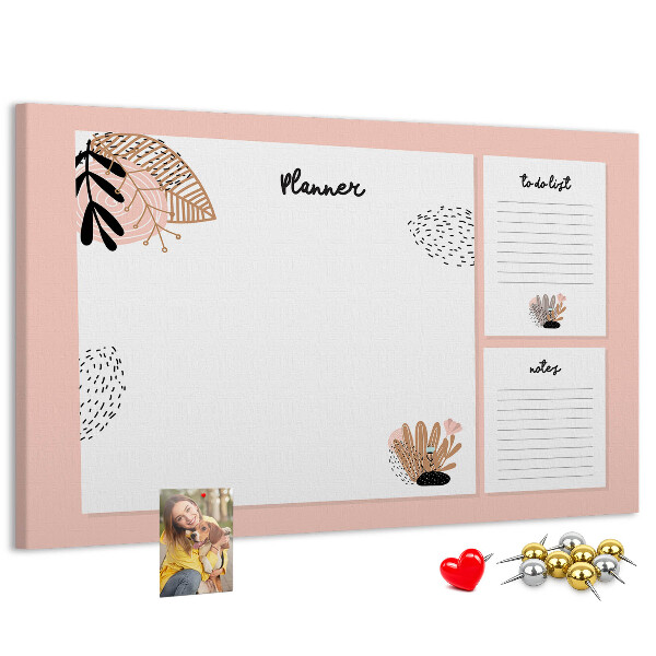 Bilder mit Korkrückwand stilvoller Planer mit floralen Akzenten