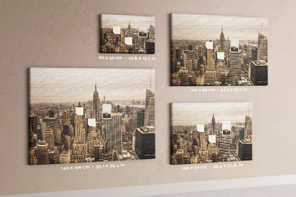 Kork-Pinnwand mit Motiv New Yorker Skyline und Wolkenkratzern