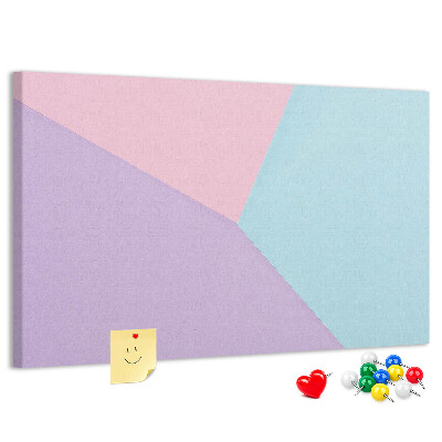 Korktafel mit geometrischem Pastellformen-Motiv