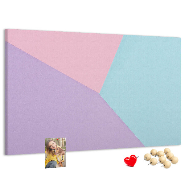 Korktafel mit geometrischem Pastellformen-Motiv