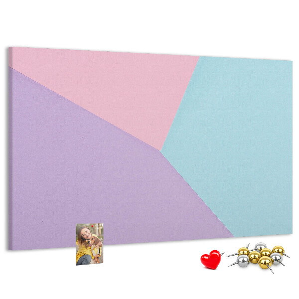 Korktafel mit geometrischem Pastellformen-Motiv