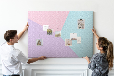 Korktafel mit geometrischem Pastellformen-Motiv