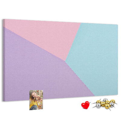 Korktafel mit geometrischem Pastellformen-Motiv