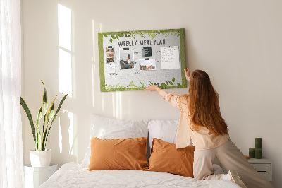 Kork-Pinnwand mit Speiseplan-Design von Green Leaf