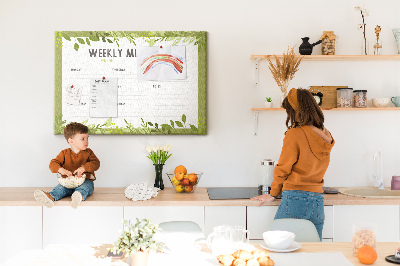 Kork-Pinnwand mit Speiseplan-Design von Green Leaf