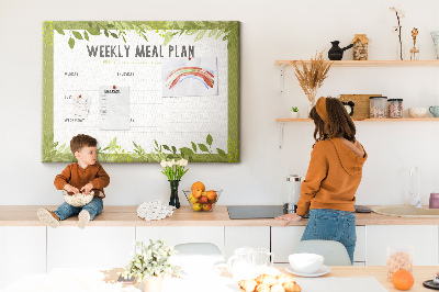 Kork-Pinnwand mit Speiseplan-Design von Green Leaf