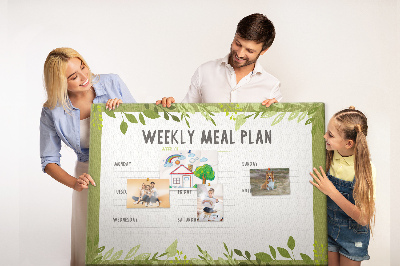 Kork-Pinnwand mit Speiseplan-Design von Green Leaf