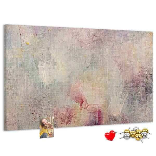 Korktafel mit zarten Pastellfarben auf dem Hintergrund