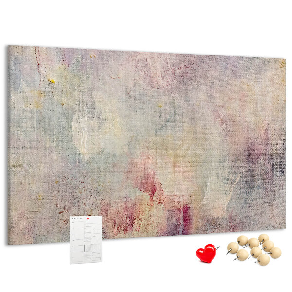 Korktafel mit zarten Pastellfarben auf dem Hintergrund
