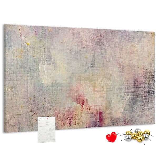 Korktafel mit zarten Pastellfarben auf dem Hintergrund