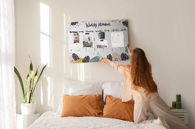 Wochenplaner aus Kork mit Tropical Leaf Motiv