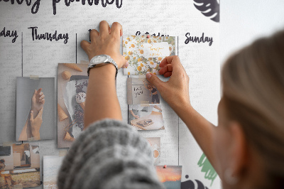 Wochenplaner aus Kork mit Tropical Leaf Motiv
