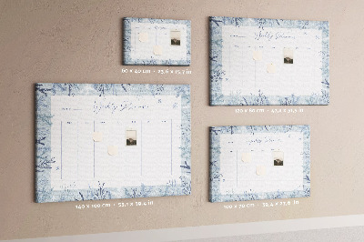 Korkbild Winterwochenplan mit einem filigranen Muster