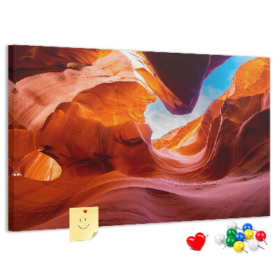 Korktafel mit Motiv Rote Felsen und blauer Himmel