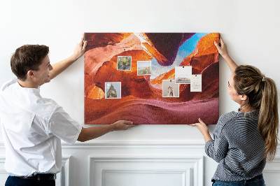 Korktafel mit Motiv Rote Felsen und blauer Himmel