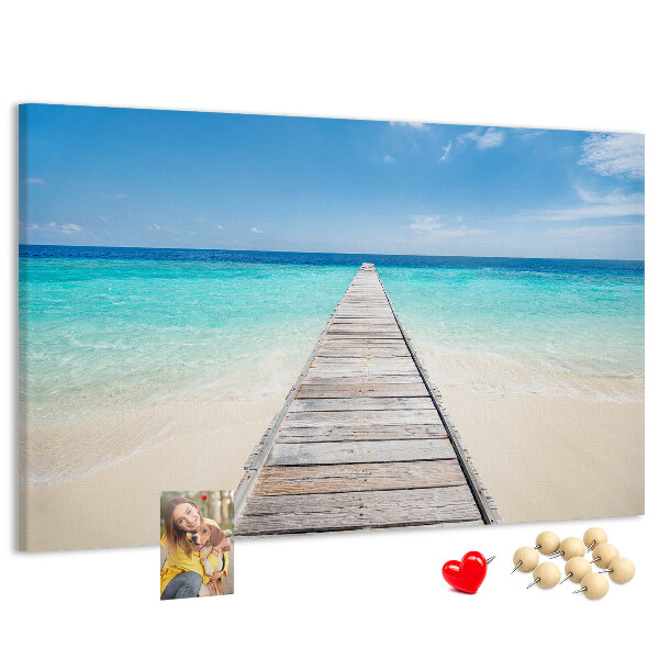 Korkbild ein ruhiger Pier in einem tropischen Paradies