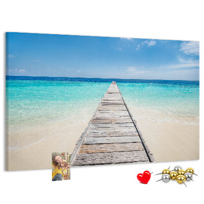 Korkbild ein ruhiger Pier in einem tropischen Paradies