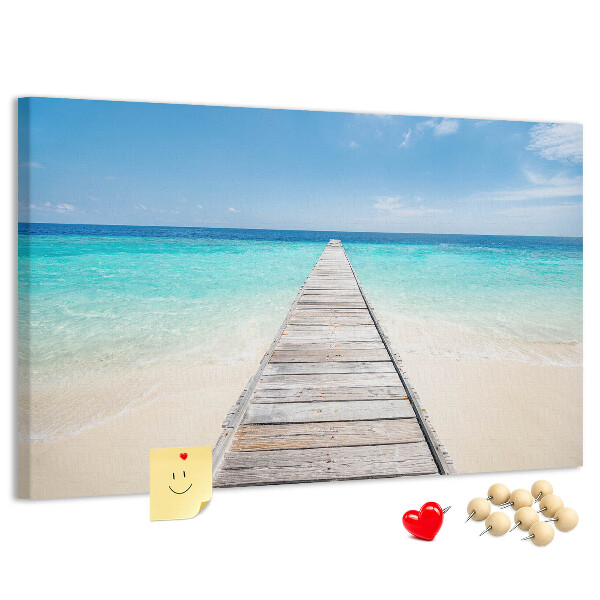 Korkbild ein ruhiger Pier in einem tropischen Paradies