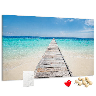 Korkbild ein ruhiger Pier in einem tropischen Paradies