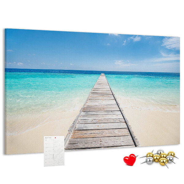 Korkbild ein ruhiger Pier in einem tropischen Paradies
