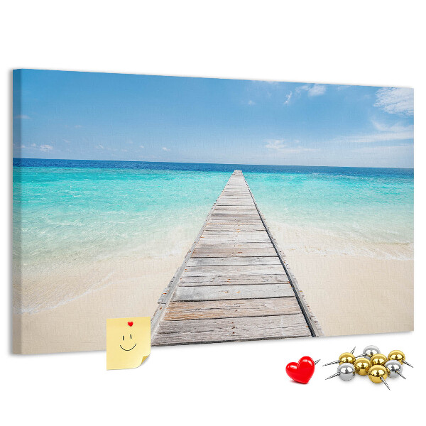 Korkbild ein ruhiger Pier in einem tropischen Paradies