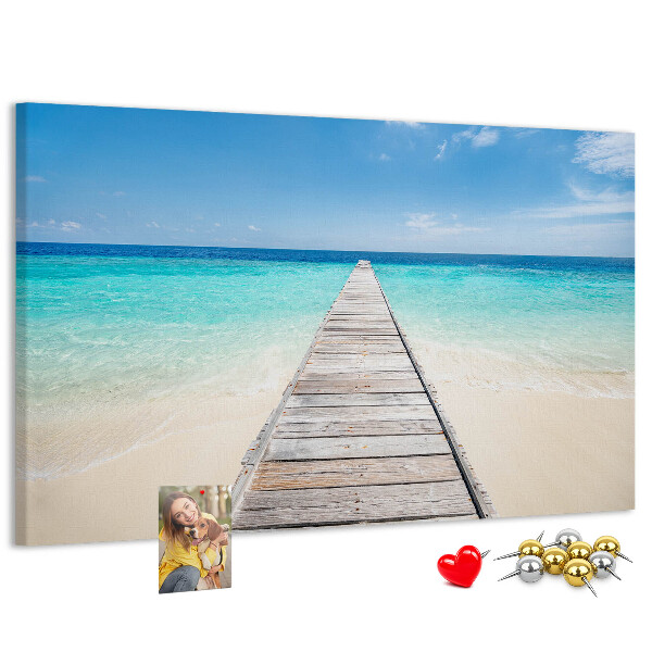 Korkbild ein ruhiger Pier in einem tropischen Paradies