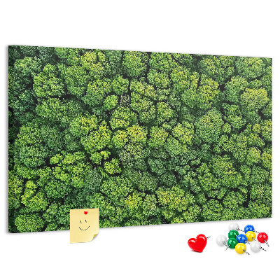Wandbild mit Korkrückwand grüner Wald mit dichter Vegetation