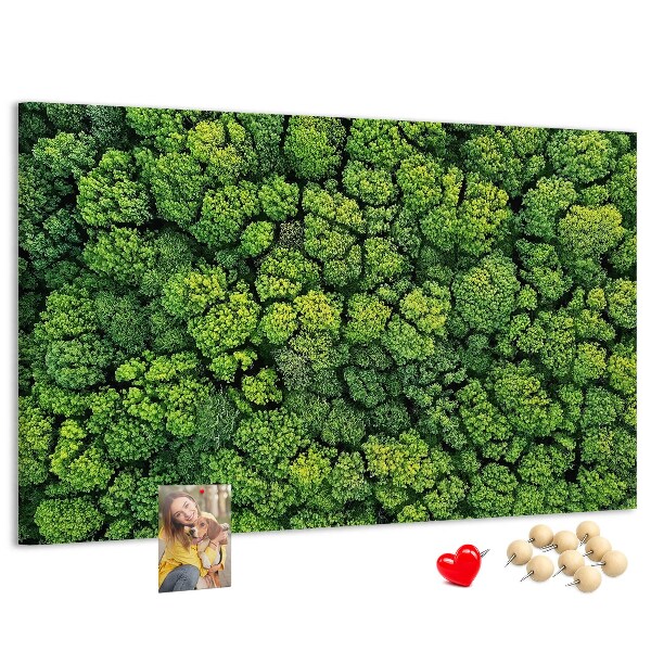 Wandbild mit Korkrückwand grüner Wald mit dichter Vegetation